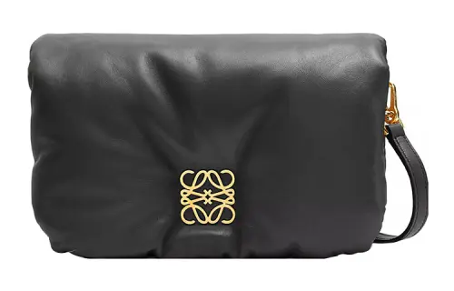 LOEWE Goya Bright Nappa Sheepskin Shoulder Bag, Crossbody Bag Mini Women's Black