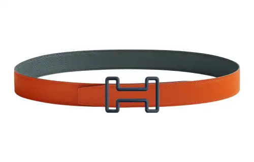 HERMES Tonight Color Cow Leather Belts Men's Width 3.2cm