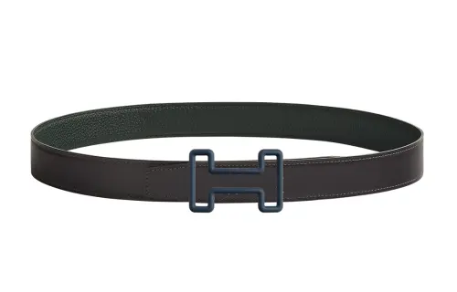 HERMES Tonight Color Cow Leather Belts Men's Width 3.2cm