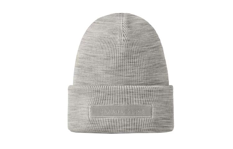 Женские шапка Canada Goose Tonal Emblem Beanie (серый)
