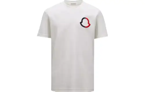 Moncler Logo Embroidered Crewneck T Shirt