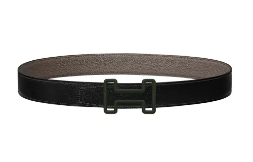 HERMES Cow Leather Belts Men's Width 3.2cm