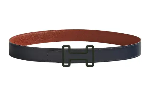 HERMES Tonight Color Cow Leather Belts Men's Width 3.2cm