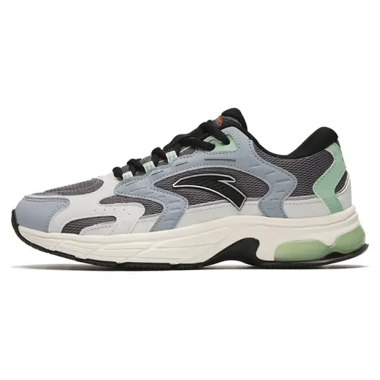 ANTA Running Shoes Men Low-Top Gray Black Green
