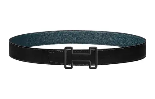 HERMES Tonight Color Cow Leather Belts Men's Width 3.2cm