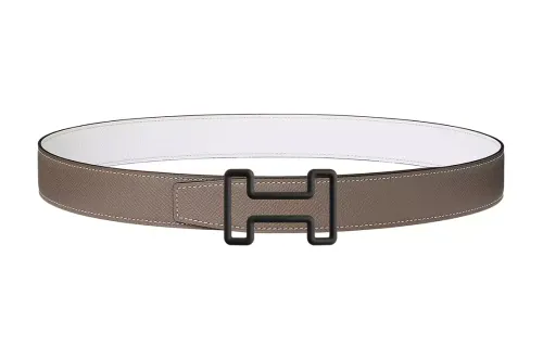 HERMES Cow Leather Belts Men's Width 3.2cm