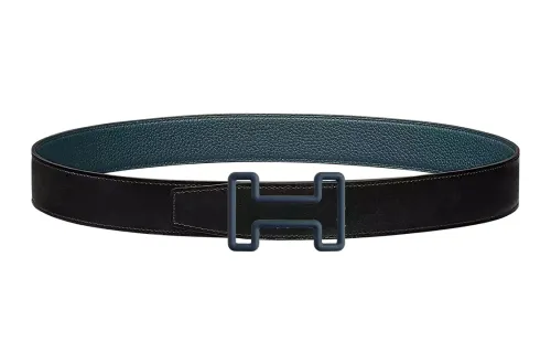 HERMES Tonight Color Cow Leather Belts Men's Width 3.2cm
