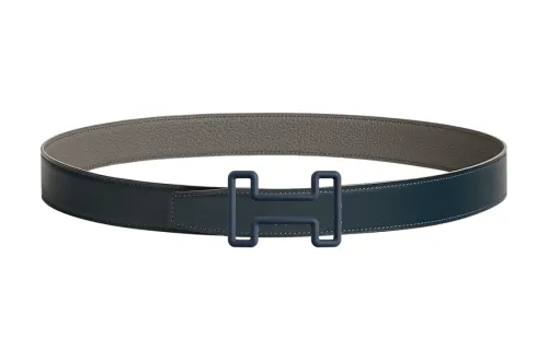 HERMES Cow Leather Belts Men's Width 3.2cm