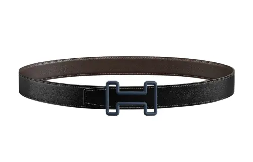 HERMES Tonight Color Cow Leather Belts Men's Width 3.2cm