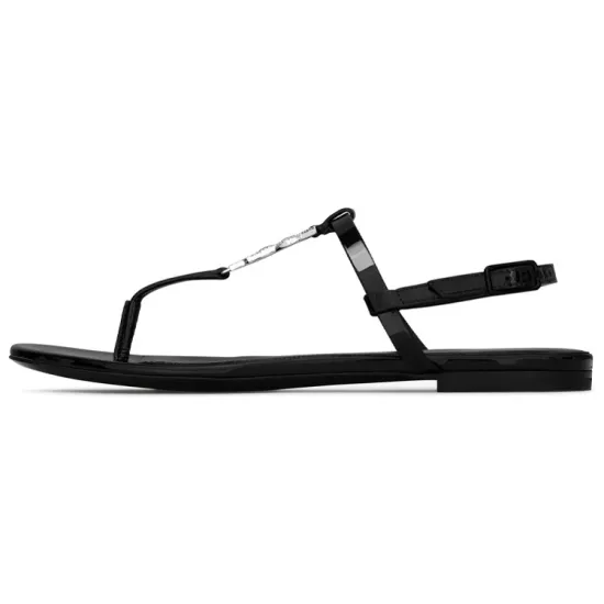 SAINT LAURENT Cassandra Logo Plaque Sandals Women's