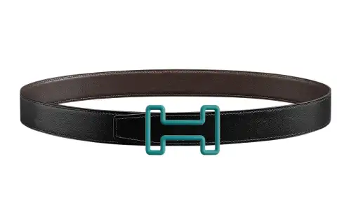 HERMES Tonight Color Cow Leather Belts Men's Width 3.2cm