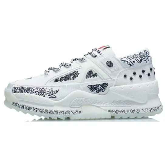 LiNing CF Peace Low Top Sports Casual Shoes Men's Mist White