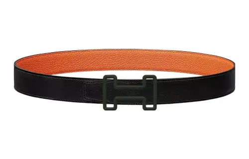 HERMES Tonight Color Cow Leather Belts Men's Width 3.2cm