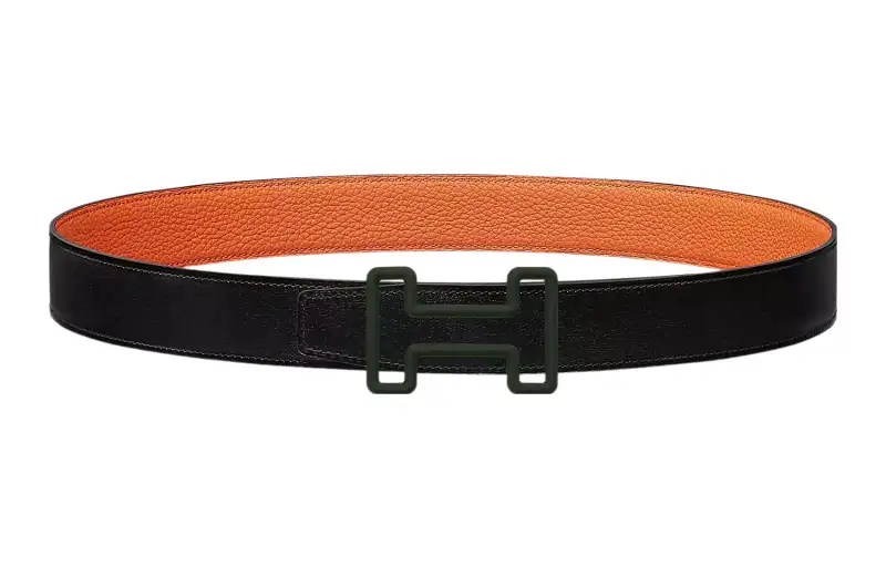 HERMES Tonight Color Cow Leather Belts Men's Width 3.2cm