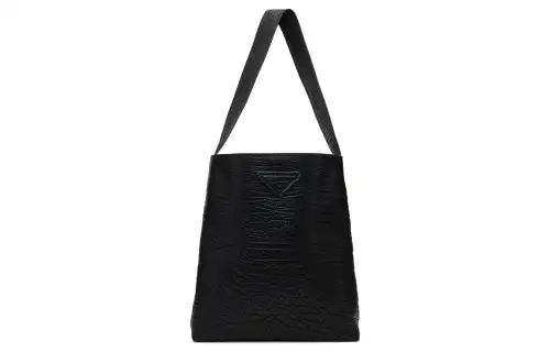PRADA Litchi Grain Calfskin Tote Bag, Shopping Bag, Shoulder Bag, Handbag Women's Black