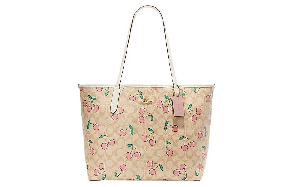 COACH City Artificial Leather Tote Bag, Shopping Bag, Shoulder Bag, Handbag Large Women's Khaki