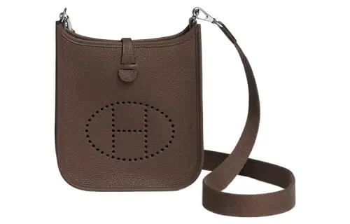 HERMES Evelyne Maurice Bullock Leather Crossbody Bag, Shoulder Bag 16 Women's 4H Cacao Cocoa