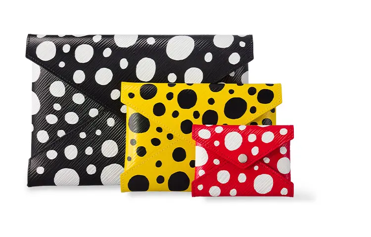 LOUIS VUITTON Yayoi Kusama Collaboration Cow Leather 3 in 1 Clutch Women's Black/Yellow/Red/White