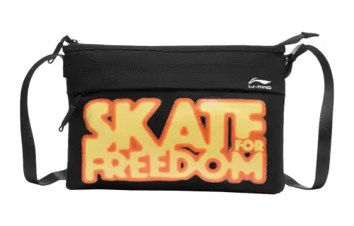 Li Ning Skateboard Cotton Shoulder Bag, Crossbody Bag Unisex Black
