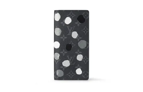 LOUIS VUITTON Yayoi Kusama Collaboration Brazza Canvas Wallet Regular Men's Black