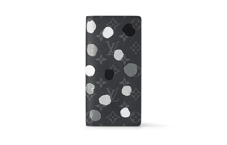 LOUIS VUITTON Yayoi Kusama Collaboration Brazza Canvas Wallet Regular Men's Black