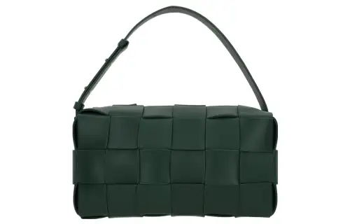 Bottega Veneta Brick Cassette Shoulder Bag Maxi Intrecciato Raintree