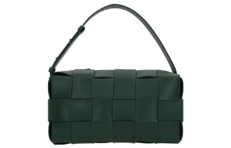 Bottega Veneta Brick Cassette Shoulder Bag Maxi Intrecciato Raintree