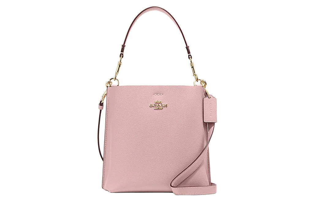 COACH Mollie Buckle Closure Cow Leather Bucket Bag, Crossbody Handbag 21 Women's Pink