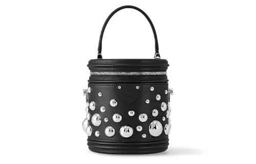 LOUIS VUITTON Yayoi Kusama Collaboration Cannes Leather Money Bucket Bag/Canister Shoulder Bag, Crossbody Bag, Handbag