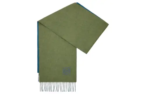 LOEWE Knit Scarves Women's Green/Blue