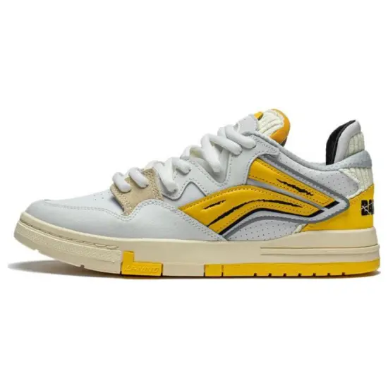 LiNing Wei Wu PRO Skateboard Shoes Men Low-Top White Yellow