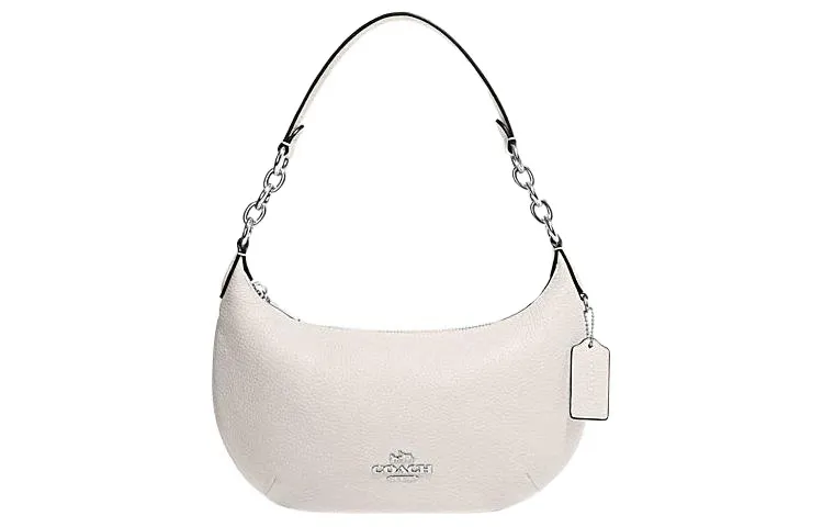 COACH Cow Leather Crescent Bag Shoulder Bag Handbag Shoulder Bag Large Size Women's White