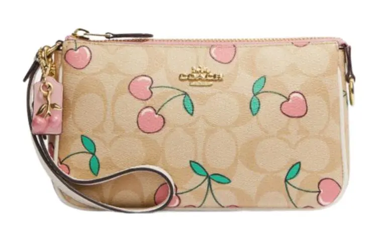 COACH Nolita Artificial Leather Wrist Bag Clutch Small Women's Khaki