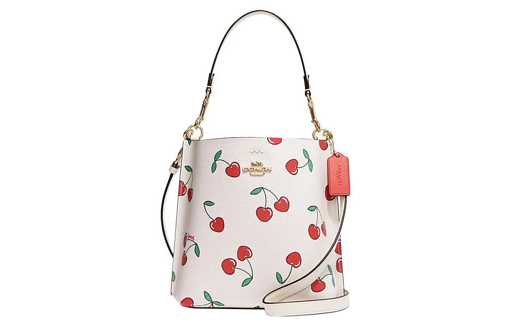 COACH Mollie Artificial Leather Bucket Bag, Handbag, Shoulder Bag, Crossbody Bag 21 Women's White