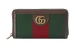 GUCCI Fabric With Leather Wallet Men's Brown/Green
