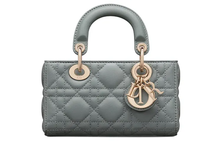 DIOR Lady D JOY Sheepskin Handbag Shoulder Bag, Crossbody Bag, Handbag Extra Mini Women's Powder Blue