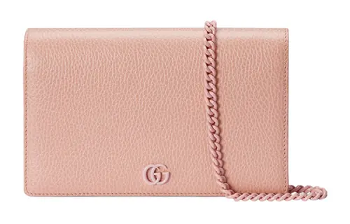 GUCCI GG Marmont Leather Chain Bag, Wallet, Shoulder Bag, Crossbody Bag Mini Women's Light Pink