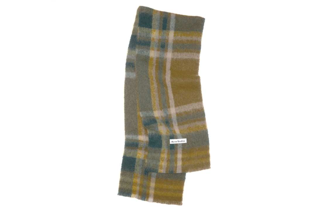 Женский шарф Acne Acne Studios Plaid Scarf (зеленый хаки)