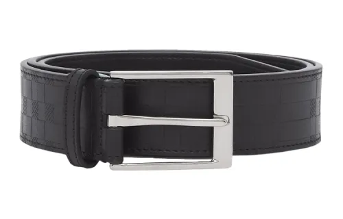 Burberry Cow Leather Belts Men's Black Width 3.5cm
