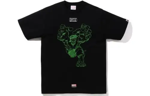 A BATHING APE x Marvel Hulk Tee T Shirt Men's Black
