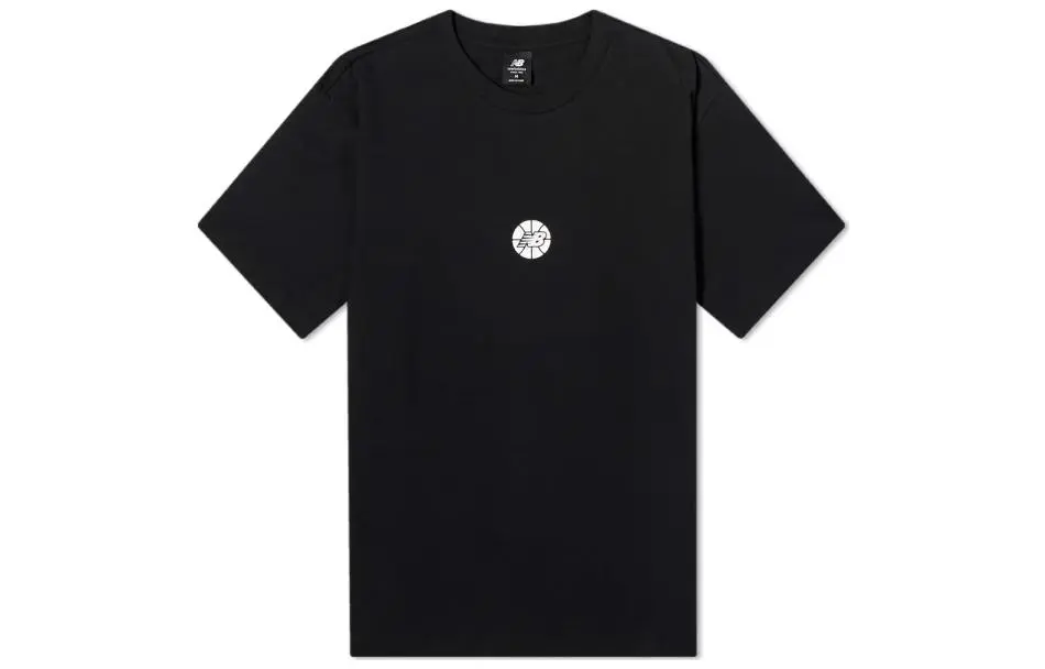 New Balance T-Shirts Men's Black Crew Neck Moderate Straight Fit