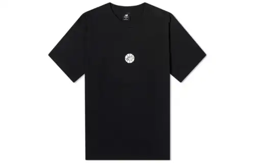 New Balance T Shirts Men's Black Crew Neck Moderate Straight Fit