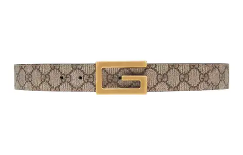 GUCCI Monogram Print Reversible Buckle Belt