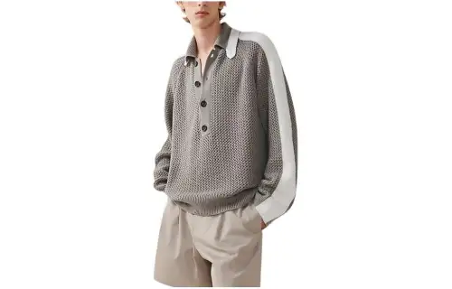 HERMES T Shirts Men's Gray Moderate Straight Fit