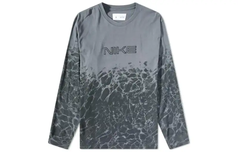 Nike T Shirts Men's Gray Crew Neck Moderate Straight Fit