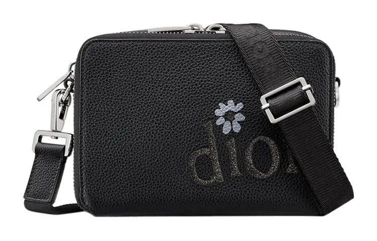 DIOR Grained Calfskin Shoulder Bag, Crossbody Bag Regular Women's Black