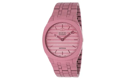 GUCCI 25H Wrist Watches Automatic Mechanical Movement 40mm Pink Watch Dial Women's 30m Water Resistant