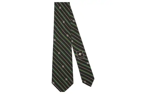 GUCCI Interlocking Ties Men's Brown/Green
