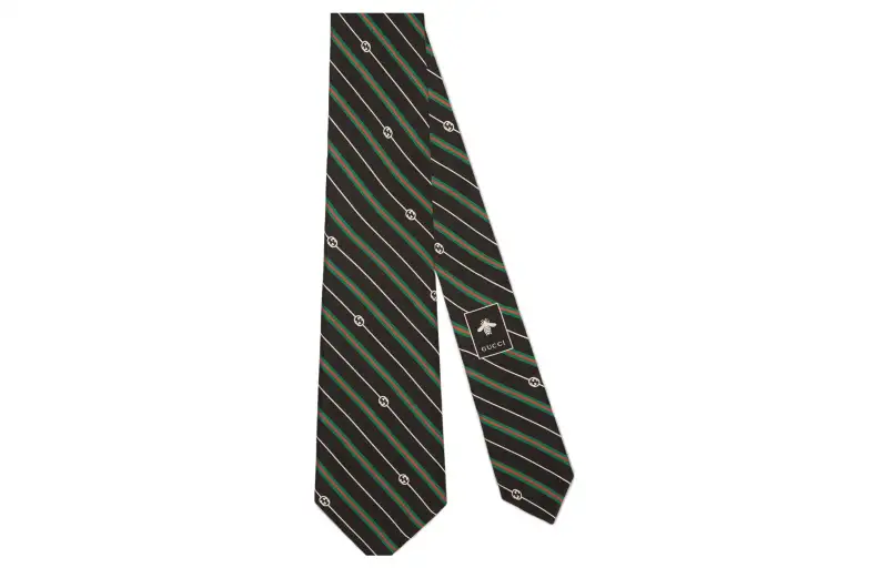 GUCCI Interlocking Ties Men's Brown/Green