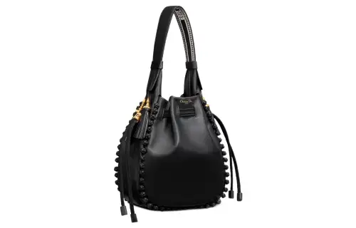 DIOR Sheepskin Bucket Bag, Shoulder Bag Women's Black